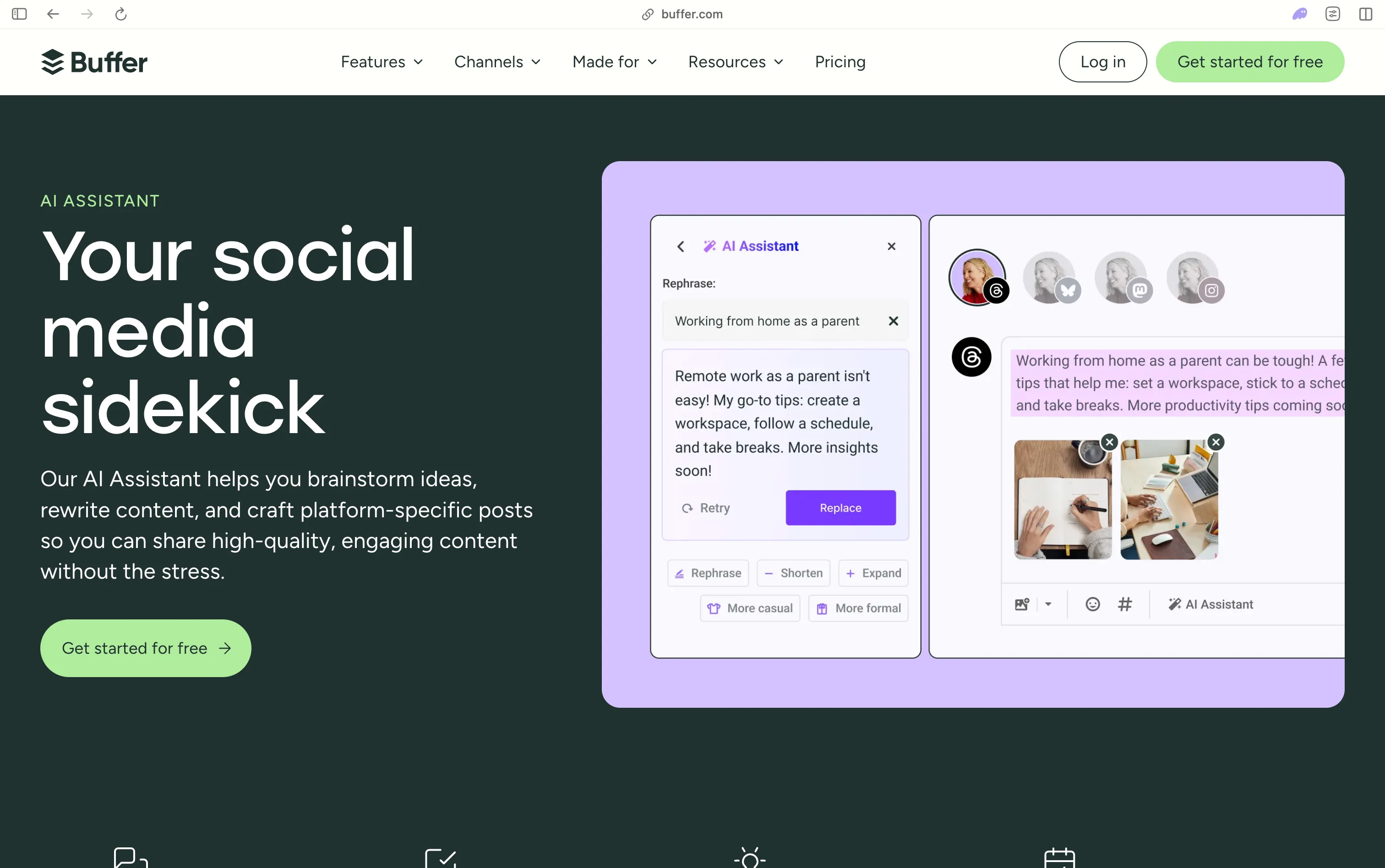 Buffer AI Assistant for social post drafting