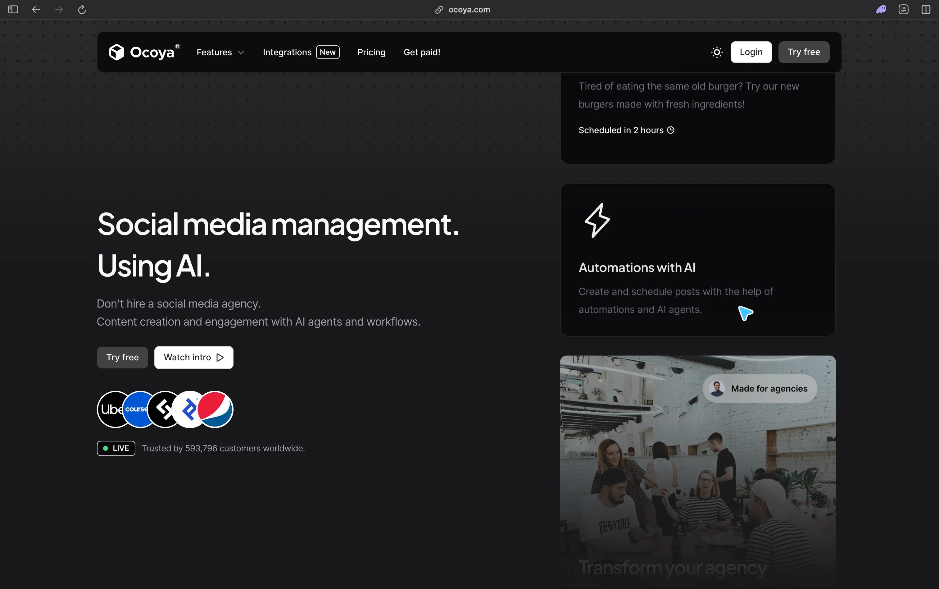Ocoya AI social workflow automation