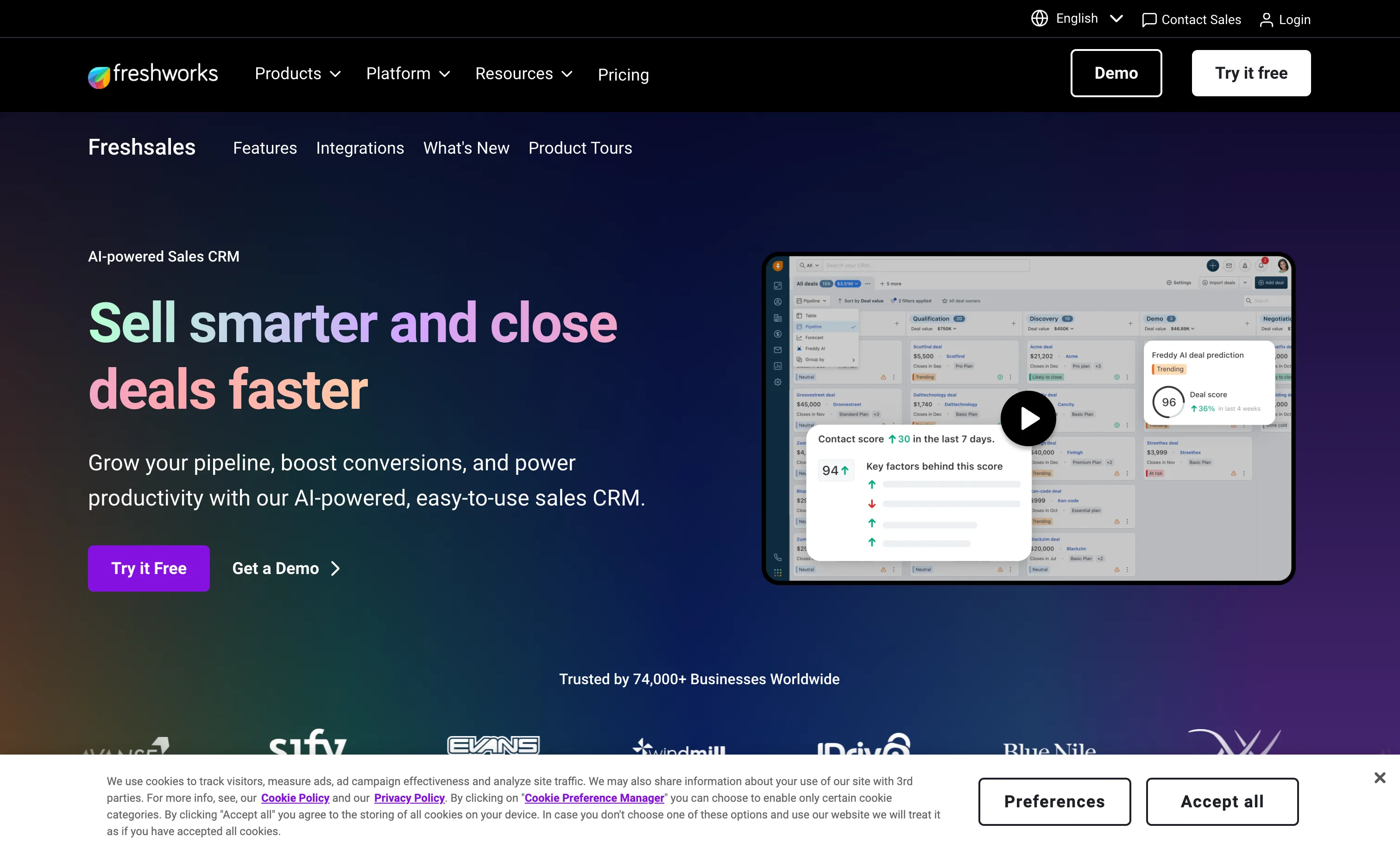 Freshsales Freddy AI CRM