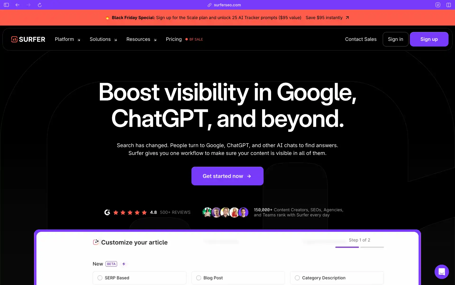 Surfer SEO Content Editor