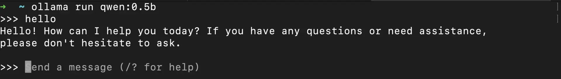 Running a model with Ollama