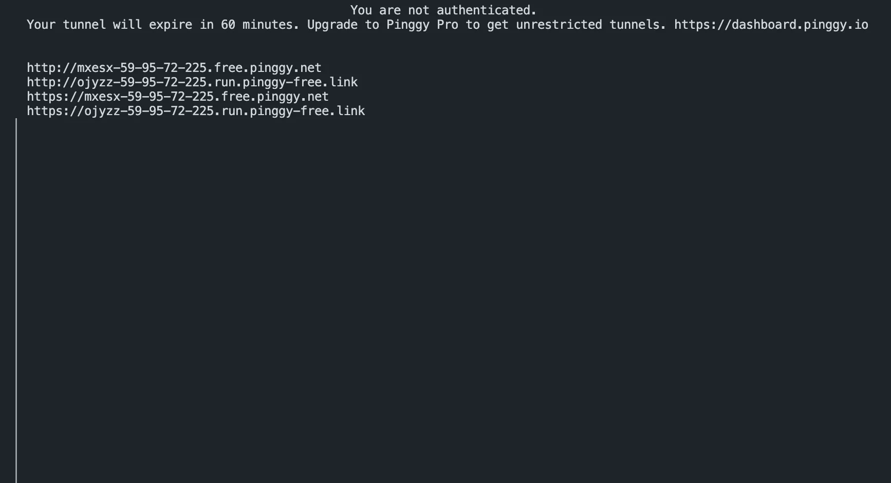 Creating a Pinggy tunnel to expose the Remotion preview server