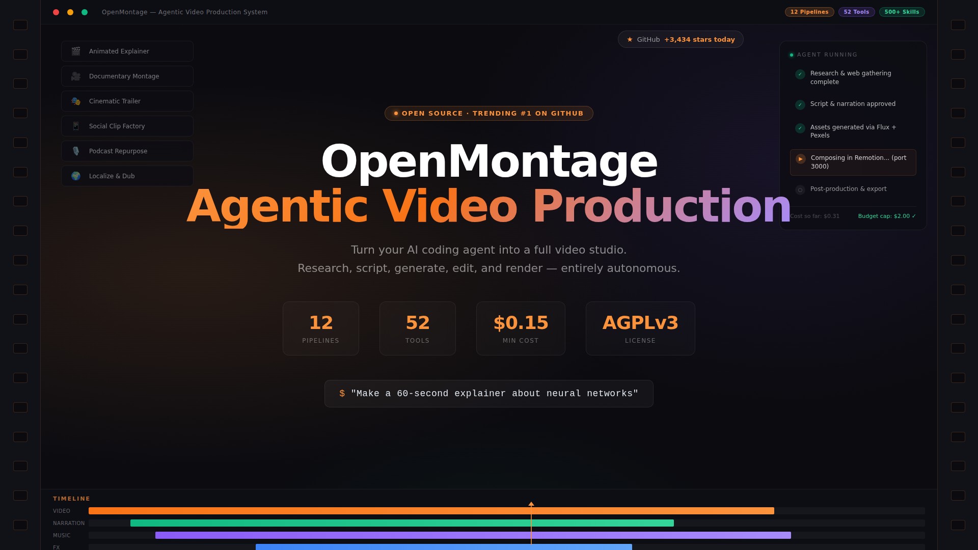 OpenMontage: Open-Source Agentic Video Production System