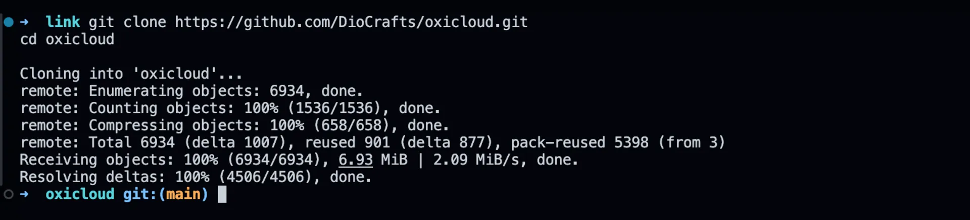 Cloning the OxiCloud repository