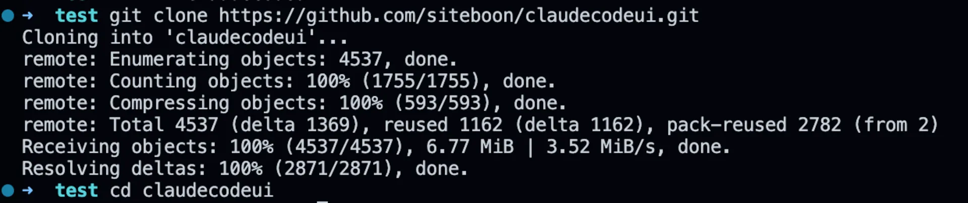 Cloning Claude Code UI Repository