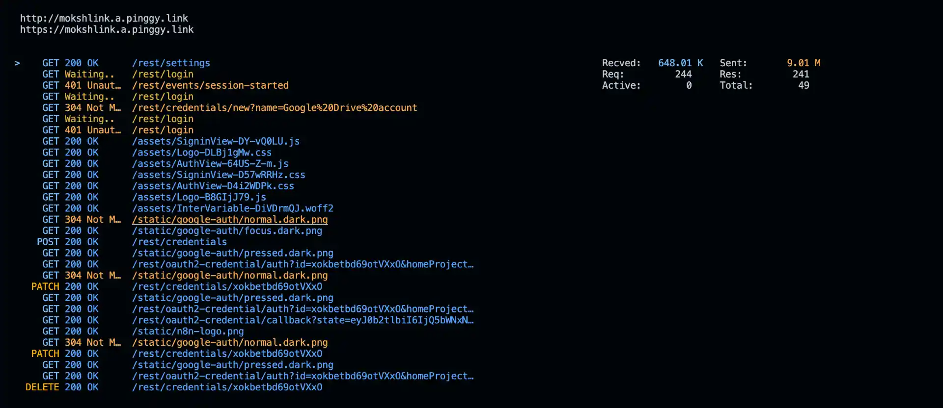 Pinggy tunnel creating public HTTPS URL