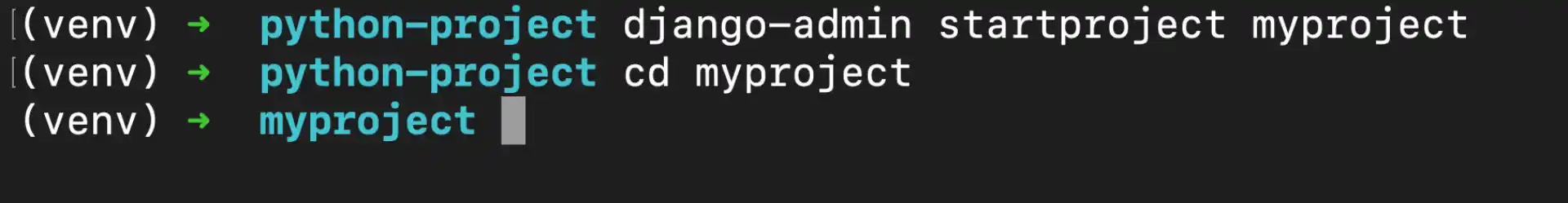 Change Directory to myproject