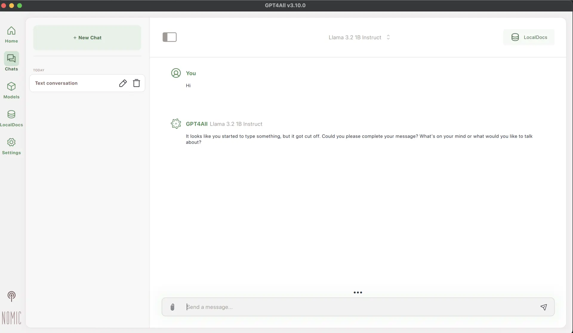 GPT4All desktop application