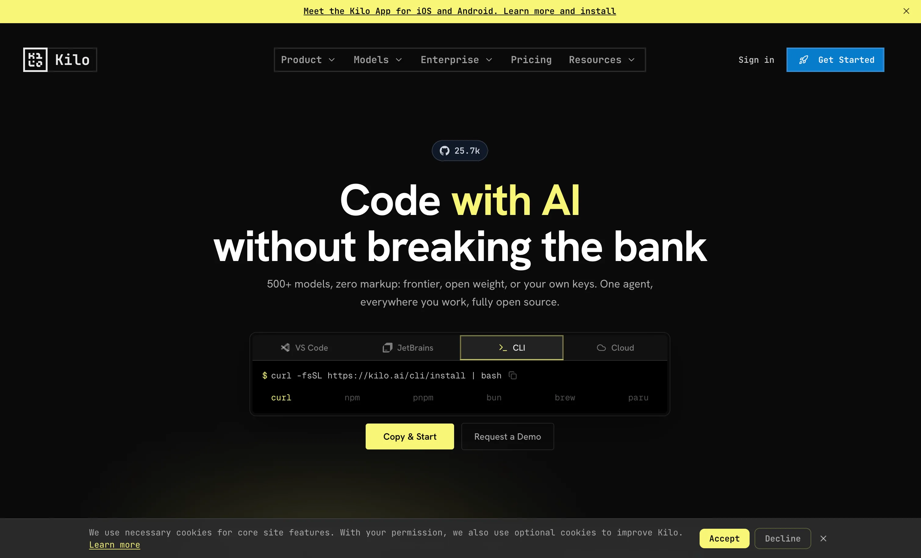 kilo code cli