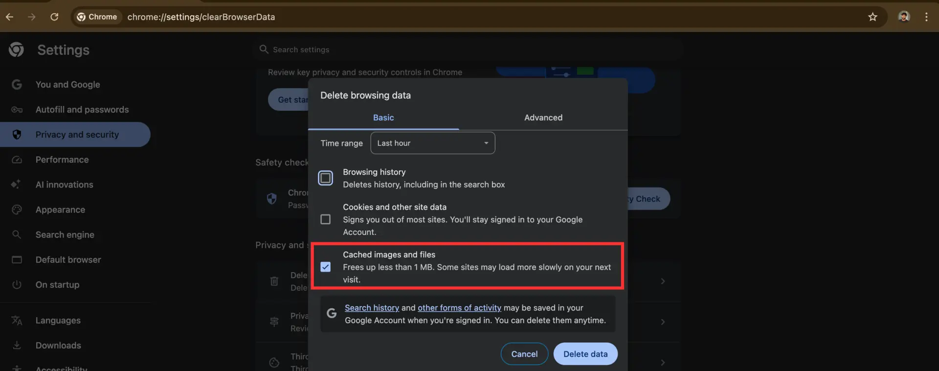 Clear Browser Cache and Cookies
